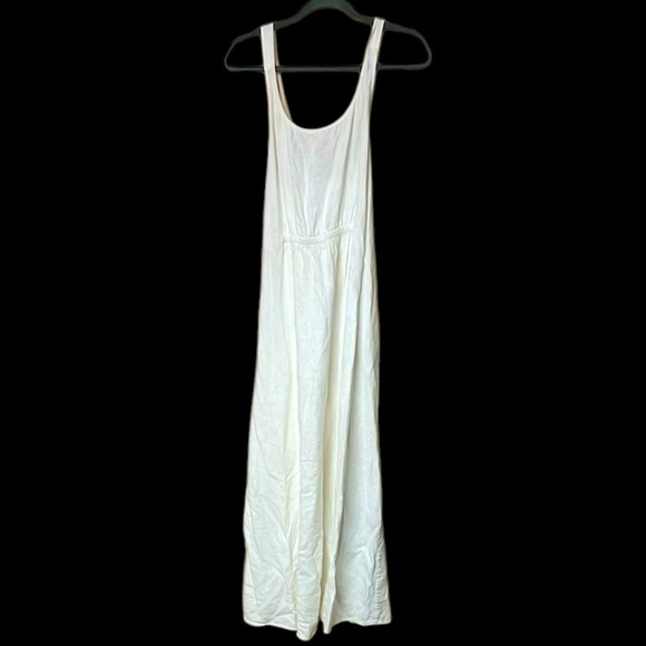 J. Crew size Medium White Sleeveless Lightweight Maxi Linen Cross-back Sundress - Picture 1 of 9